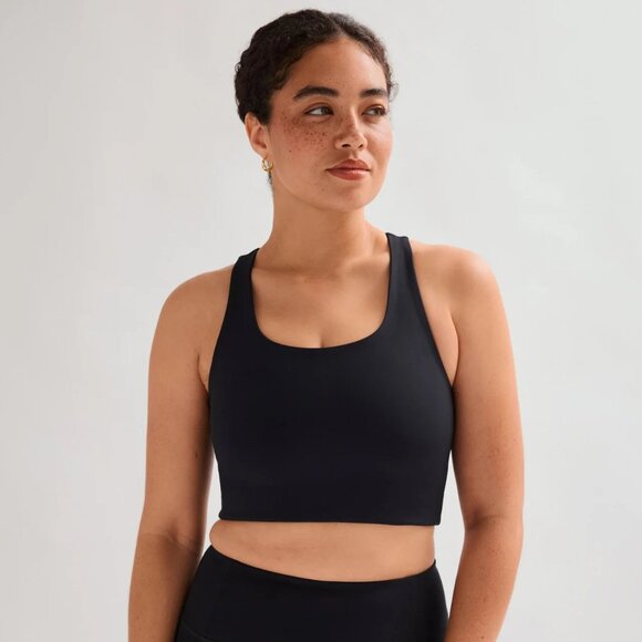 Girlfriend Collective Paloma Racerback Sports Bra Black Medium NWT‎ - Picture 1 of 9